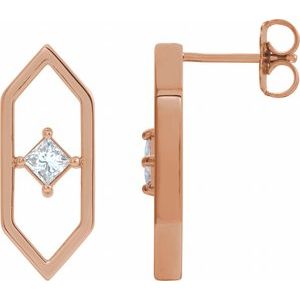 1/3 Ctw Natural Diamond Vintage-Inspired Geometric Earrings