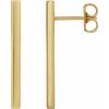 14K Yellow Bar Earrings