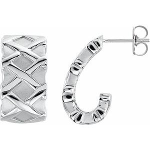 Patterned J Hoop Earrings