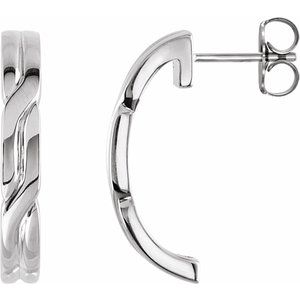 Patterned J Hoop Earrings