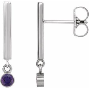 Natural Amethyst Dangle Earrings