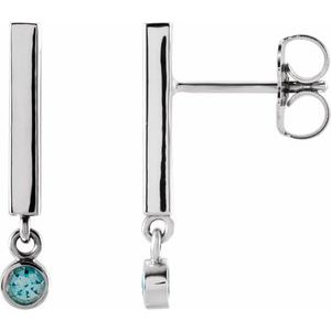 Natural Aquamarine Dangle Earrings