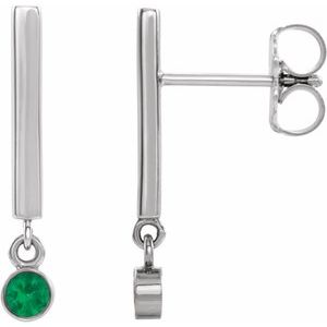 Natural Emerald Dangle Earrings