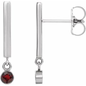 Natural Mozambique Garnet Dangle Earrings