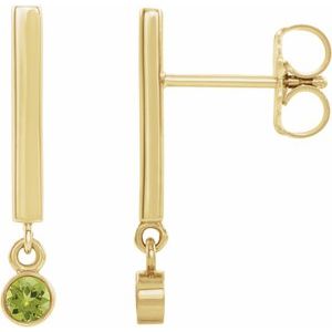 Natural Peridot Dangle Earrings