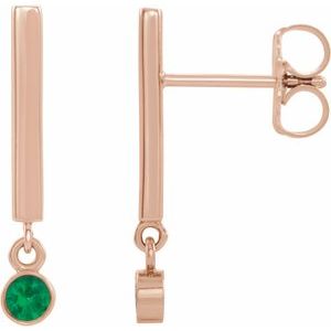 Natural Emerald Dangle Earrings