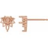 14K Rose Accented Earring Mounting