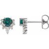 Sterling Silver Lab-Grown Alexandrite & 1/6 CTW Natural Diamond Earrings