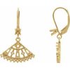 14K Yellow 2.5 mm Round Accented Fan Earring Mounting