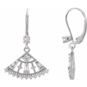 3/4 Ctw Natural Diamond Fan Earrings