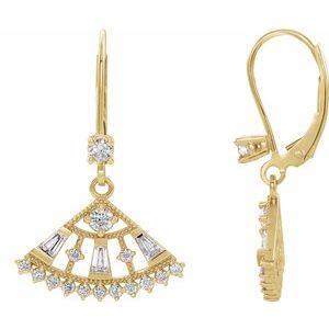 3/4 Ctw Natural Diamond Fan Earrings