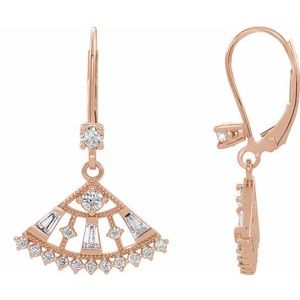 3/4 Ctw Natural Diamond Fan Earrings