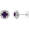 Natural Amethyst And 1/3 Ctw Natural Diamond Earrings