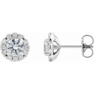 2 Ctw Natural Diamond Halo-Style Earrings