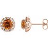 Natural Citrine And 1/3 Ctw Natural Diamond Earrings