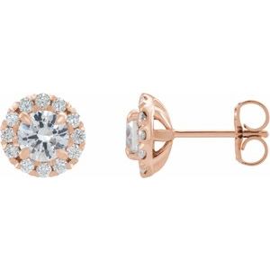 5/8 Ctw Natural Diamond Halo-Style Earrings