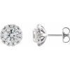 Natural White Sapphire And 1/3 Ctw Natural Diamond Earrings