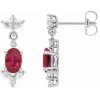 Sterling Silver Natural Ruby & 1/3 CTW Natural Diamond Earrings