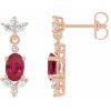 14K Rose Natural Ruby & 1/3 CTW Natural Diamond Earrings