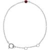 14K White Imitation Mozambique Garnet Youth Birthstone 4 1/2-5 1/2″ Bracelet