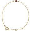 14K Yellow Imitation Mozambique Garnet Youth Birthstone 4 1/2-5 1/2″ Bracelet