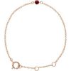 14K Rose Imitation Mozambique Garnet Youth Birthstone 4 1/2-5 1/2″ Bracelet