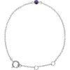 14K White Imitation Amethyst Youth Birthstone 4 1/2-5 1/2″ Bracelet