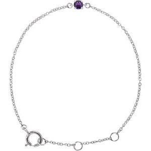 Imitation Amethyst Youth Birthstone Bracelet