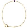 14K Yellow Imitation Amethyst Youth Birthstone 4 1/2-5 1/2″ Bracelet