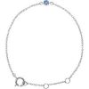 14K White Imitation Aquamarine Youth Birthstone 4 1/2-5 1/2″ Bracelet