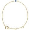 14K Yellow Imitation Aquamarine Youth Birthstone 4 1/2-5 1/2″ Bracelet