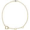 14K Yellow Imitation Diamond Youth Birthstone 4 1/2-5 1/2″ Bracelet