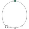 14K White Imitation Emerald Youth Birthstone 4 1/2-5 1/2″ Bracelet