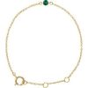 14K Yellow Imitation Emerald Youth Birthstone 4 1/2-5 1/2″ Bracelet