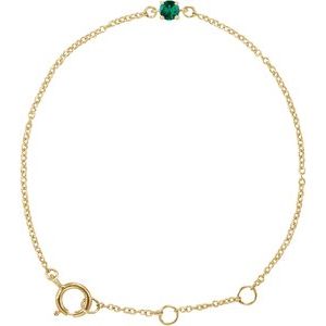 Imitation Emerald Youth Birthstone Bracelet