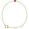 14K Yellow Imitation Ruby Youth Birthstone 4 1/2-5 1/2″ Bracelet