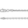 14K White 2.5 mm Diamond-Cut Cable 20″ Chain