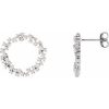 14K White 3/4 CTW Natural Diamond Circle Earrings