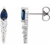 Platinum Natural Blue Sapphire & 1/4 CTW Natural Diamond Earrings