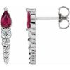 14K White Natural Ruby & 1/4 CTW Natural Diamond Earrings