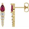 14K Yellow Natural Ruby & 1/4 CTW Natural Diamond Earrings