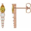 14K Rose Natural Citrine & 1/4 CTW Natural Diamond Earrings