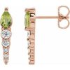 14K Rose Natural Peridot & 1/4 CTW Natural Diamond Earrings