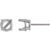 Sterling Silver 6 mm 4-Prong Claw Basket Earring Mounting