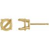 18K Yellow 2.5 mm 4-Prong Claw Basket Earring Mounting