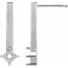 Sterling Silver Bar Drop Earring Mounting