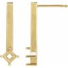 14K Yellow Bar Drop Earring Mounting