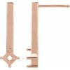 14K Rose Bar Drop Earring Mounting