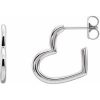 Platinum Heart 15.9 mm Hoop Earrings