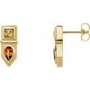 14K Yellow Natural Yellow Multi-Gemstone Geometric Bar Earrings